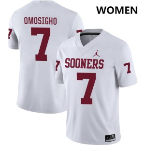 Women Sammy Omosigho White OU College Football #7 Jerseys 247400-105