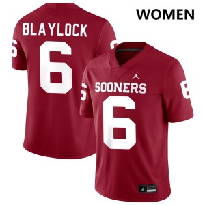 Women Tory Blaylock Crimson Oklahoma College Football #6 Jersey 138649-900