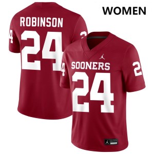 Women Xavier Robinson Crimson Boomer Sooner College Football #24 Jerseys 350161-357