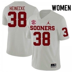 Women Owen Heinecke White Oklahoma Sooners 2024 SEC Conference College Football #38 Jersey 658950-799