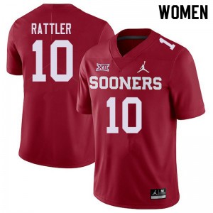 Women Pat Fields Crimson OU Jordan Brand College Football #10 Jersey 651495-969