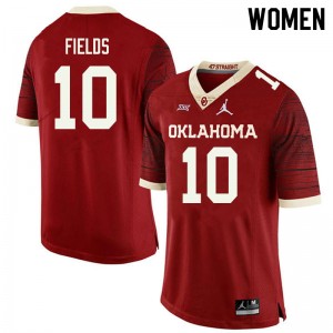 Women Pat Fields Retro Oklahoma Sooners Jordan Brand College Football #10 Jersey 826342-833