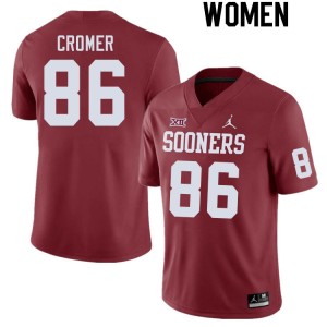 Women Patrick Cromer Crimson OU College Football #86 Jersey 632616-468