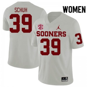 Women Peter Schuh White Oklahoma 2024 SEC Conference College Football #39 Jersey 805841-215