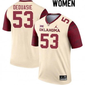 Women Reed DeQuasie Cream OU College Football #53 Jersey 972077-910