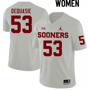 Women Reed DeQuasie White Oklahoma College Football #53 Jersey 446604-592