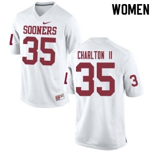 Women Robert Charlton II White OU College Football #35 Jersey 849753-975