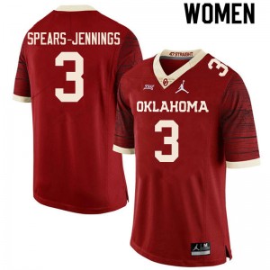 Women Robert Spears-Jennings Retro Sooners College Football #3 Jersey 275782-392