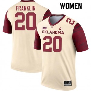 Women Sam Franklin Cream Sooners College Football #20 Jersey 228591-343