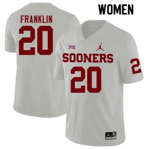 Women Sam Franklin White OU College Football #20 Jersey 663879-836