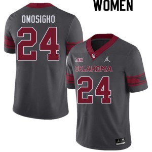 Women Samuel Omosigho Charcoal OU College Football #24 Jersey 478811-705