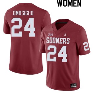 Women Samuel Omosigho Crimson Oklahoma College Football #24 Jersey 194520-150