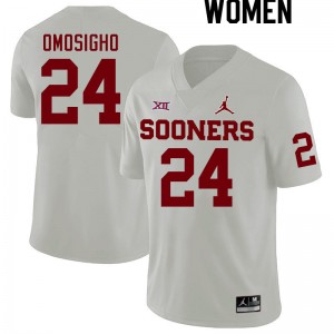 Women Samuel Omosigho White Oklahoma College Football #24 Jersey 920646-454