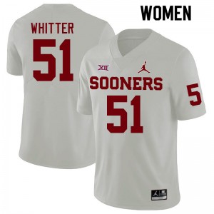Women Shane Whitter White OU Sooners College Football #51 Jersey 287878-879