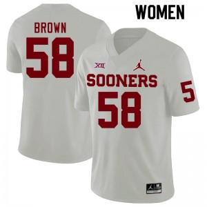 Women Spencer Brown White Oklahoma Sooners College Football #58 Jersey 105494-690