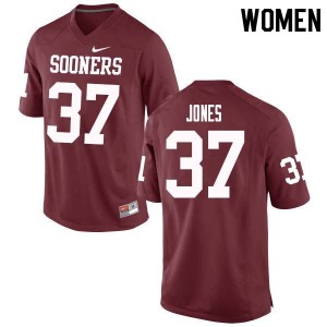 Women Spencer Jones Crimson Oklahoma Sooners College Football #37 Jersey 820483-671