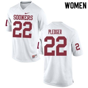 Women T.J. Pledger White OU College Football #22 Jersey 787907-683