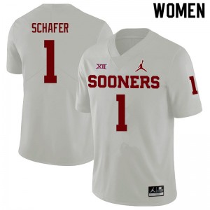 Women Tanner Schafer White OU Sooners College Football #1 Jersey 618897-173