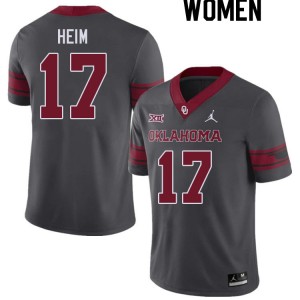 Women Taylor Heim Charcoal Oklahoma Sooners College Football #17 Jersey 662460-893