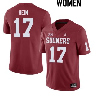 Women Taylor Heim Crimson OU College Football #17 Jersey 196802-741