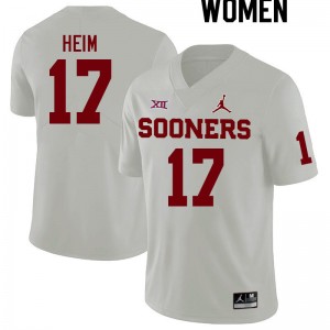 Women Taylor Heim White Oklahoma College Football #17 Jersey 276785-221