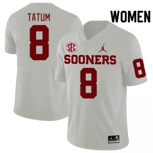 Women Taylor Tatum White Oklahoma 2024 SEC Conference College Football #8 Jersey 633747-168