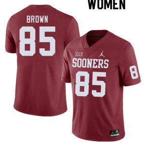 Women Trey Brown Crimson Oklahoma College Football #85 Jersey 996870-952