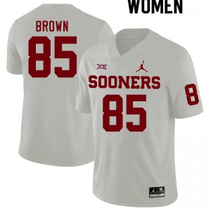 Women Trey Brown White Oklahoma College Football #85 Jersey 809307-916