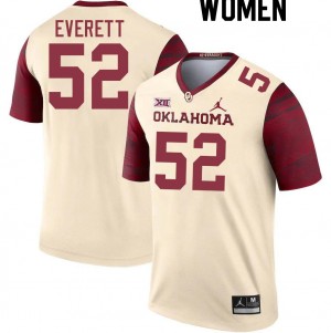 Women Troy Everett Cream OU College Football #52 Jersey 246154-839