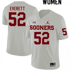 Women Troy Everett White Sooners College Football #52 Jersey 852287-910