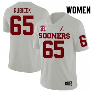 Women Ty Kubicek White Oklahoma 2024 SEC Conference College Football #65 Jersey 521965-669