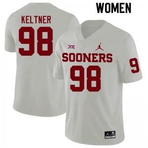 Women Tyler Keltner White OU College Football #98 Jersey 922997-706