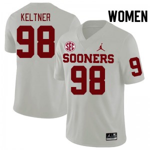 Women Tyler Keltner White Sooners 2024 SEC Conference College Football #98 Jersey 650166-221