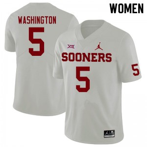 Women Woodi Washington White Oklahoma Jordan Brand College Football #5 Jersey 845953-553
