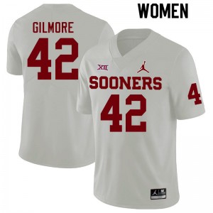 Women Wyatt Gilmore White OU College Football #42 Jersey 229330-171