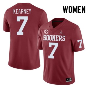 Women Zion Kearney Crimson Oklahoma 2024 SEC Conference #7 Jersey 724431-122