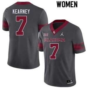 Women Zion Kearney Charcoal OU College Football #7 Jersey 913271-510