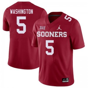 Men Woodi Washington Crimson OU Sooners Jordan Brand College Football #5 Jersey 910700-307
