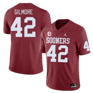 Men Wyatt Gilmore Crimson OU Sooners 2024 SEC Conference #42 Jersey 238647-334