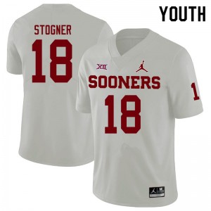 Youth Austin Stogner White OU Jordan Brand College Football #18 Jersey 977752-115