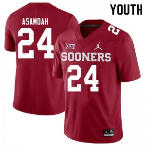 Youth Brian Asamoah Crimson OU Sooners Jordan Brand College Football #24 Jersey 357148-500