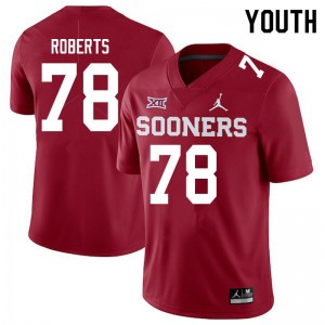 Youth Bryce Roberts Crimson Oklahoma Jordan Brand College Football #78 Jersey 176780-843