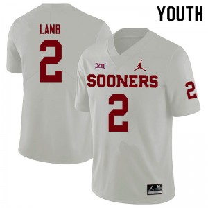 Youth CeeDee Lamb White OU Jordan Brand College Football #2 Jersey 117907-985