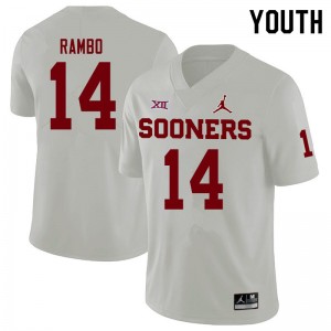Youth Charleston Rambo White Oklahoma Jordan Brand College Football #14 Jersey 519697-387