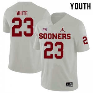 Youth DaShaun White White Sooners Jordan Brand College Football #23 Jersey 824245-383
