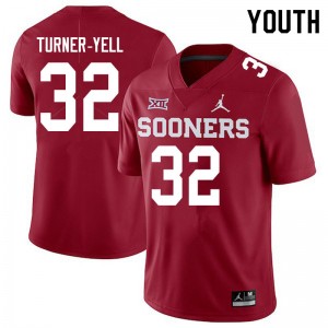 Youth Delarrin Turner-Yell Crimson OU Jordan Brand College Football #32 Jersey 180507-630