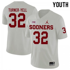 Youth Delarrin Turner-Yell White OU Jordan Brand College Football #32 Jersey 533605-435