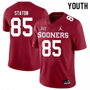 Youth Devin Staton Crimson Oklahoma Sooners Jordan Brand College Football #85 Jersey 733322-484