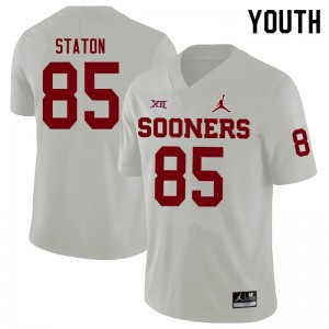 Youth Devin Staton White OU Jordan Brand College Football #85 Jersey 903658-786