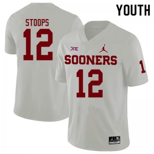 Youth Drake Stoops White OU Jordan Brand College Football #12 Jersey 732102-187